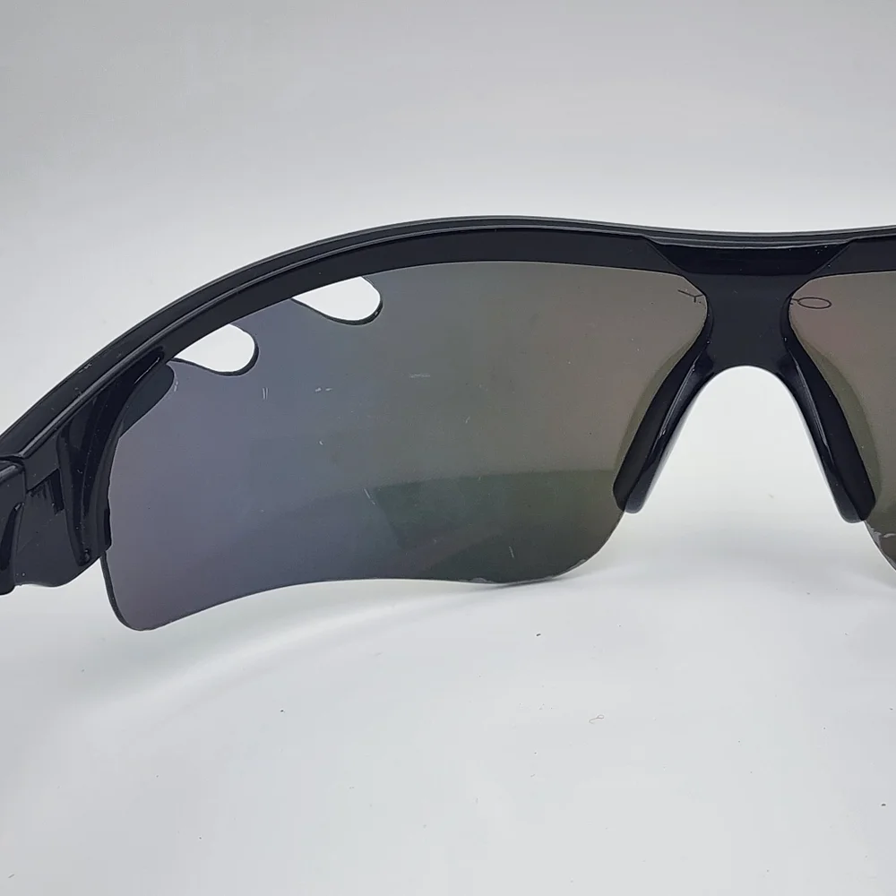 Oakley Radarlock Black & Red Sunglasses, Case, & Dust Bag